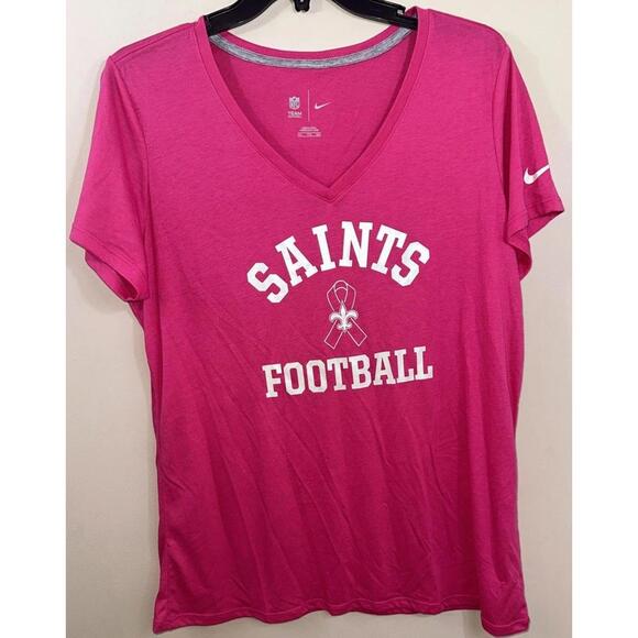 Nike Other - New Orleans Saints Shirt Women's XXL Nike Short Sleeve Pink Breast Cancer NWoT